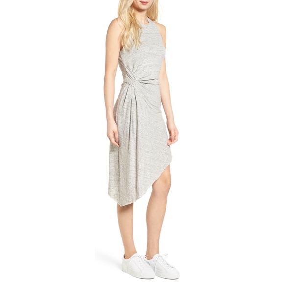 Kendall & Kylie Dresses & Skirts - Kendall + Kylie Asymmetrical Ruched Dress Gray
